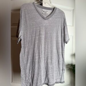 Lucky Brand Men’s Gray Venice Burnout V-neck Tee Sz L Comfort Stretch Rockabilly